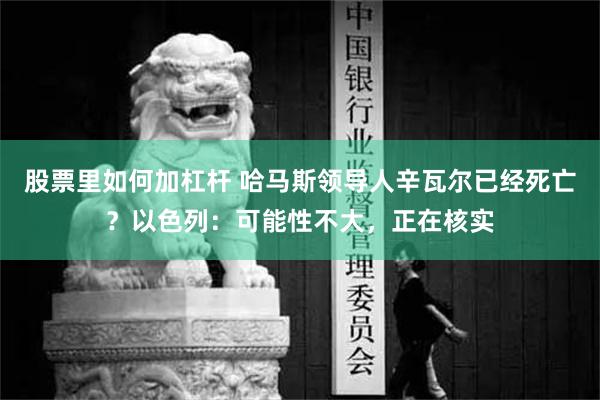 股票里如何加杠杆 哈马斯领导人辛瓦尔已经死亡？以色列：可能性不大，正在核实