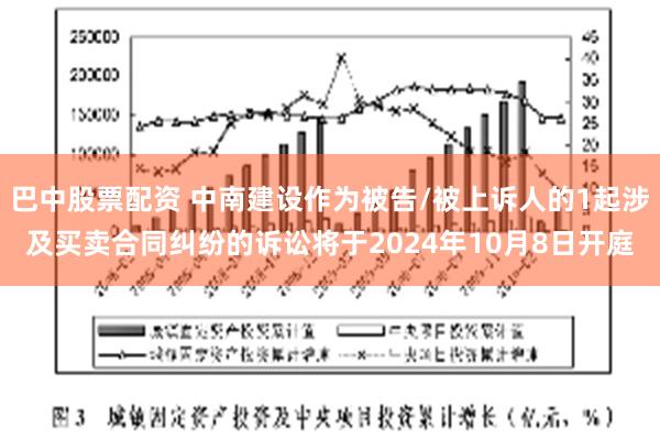 巴中股票配资 中南建设作为被告/被上诉人的1起涉及买卖合同纠纷的诉讼将于2024年10月8日开庭