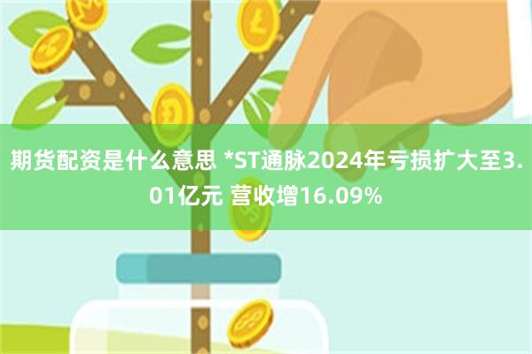 期货配资是什么意思 *ST通脉2024年亏损扩大至3.01亿元 营收增16.09%